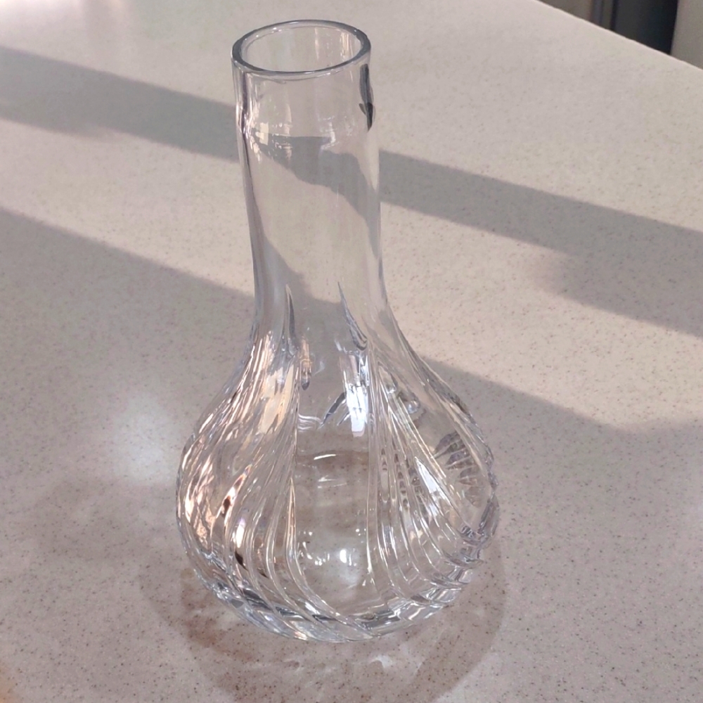 Wookah Mastercut Heavy Clear Glass Glimmer Bowl / Base EUC